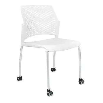 Стул Rewind с колесами (пластик белый)