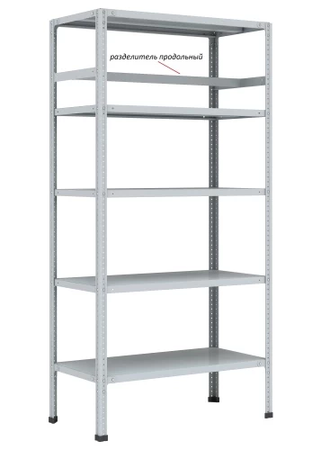 Стеллаж металлический Титан МС-750 3000x1000x500/2